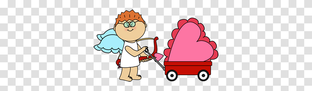 Cupid With Big Valentine Heart Clip Art, Person, Human, Cleaning, Washing Transparent Png