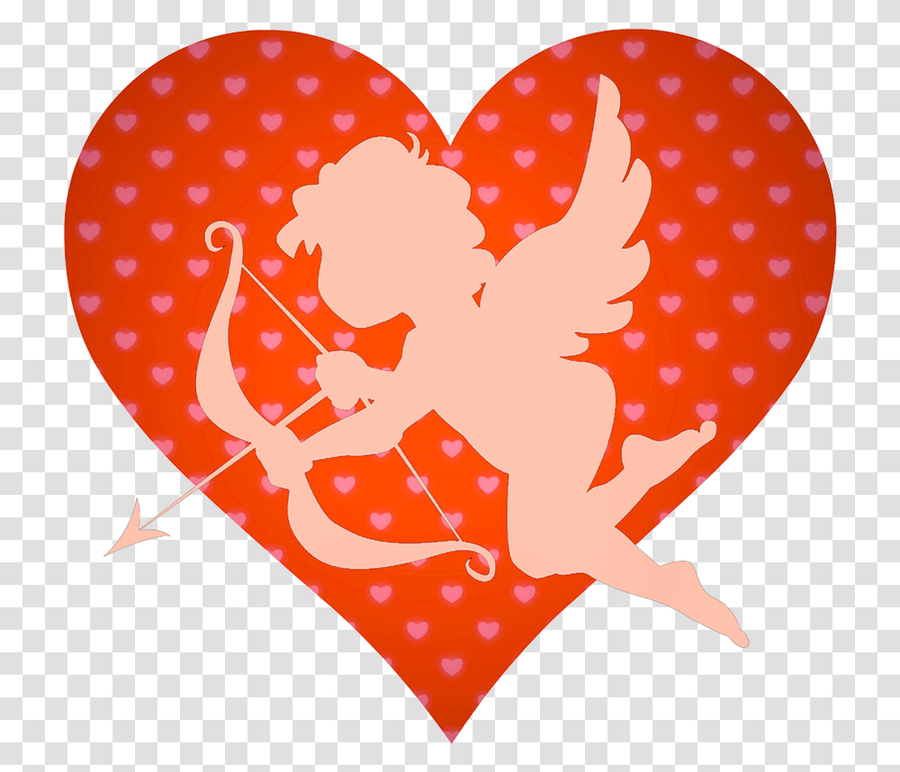 Cupid With Bow Arrow And Heart Heart With Cupid Arrow Transparent Png