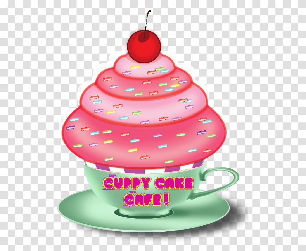 Cuppy Cake Logo Clip Art, Saucer, Pottery, Icing, Cream Transparent Png