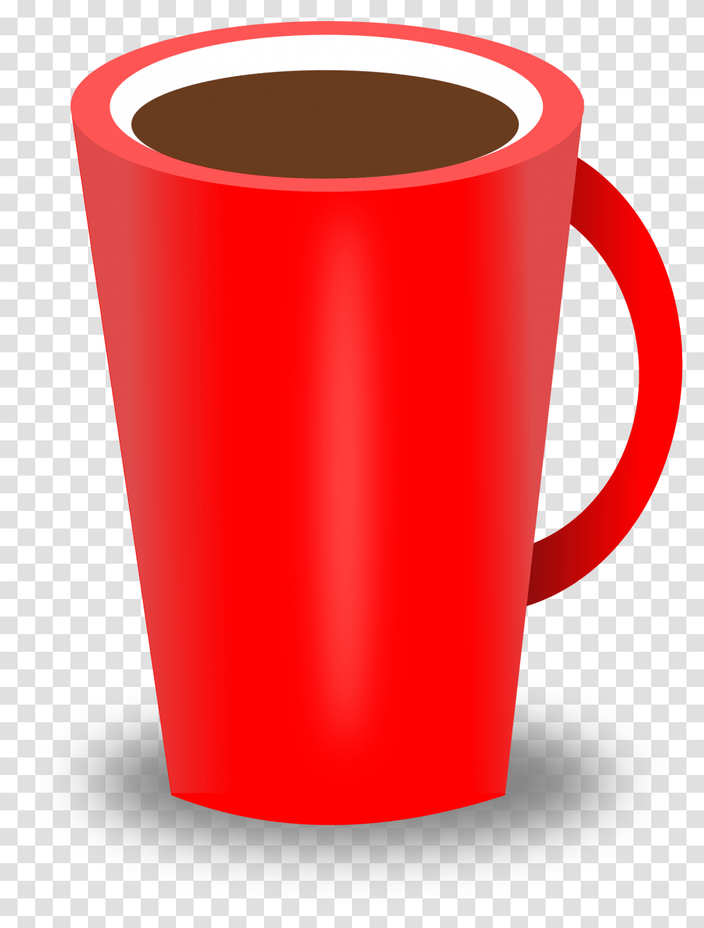 Cupredtablewareclip Artcylindermaterial Red Coffee Cup Clipart, Ketchup, Food, Glass, Weapon Transparent Png