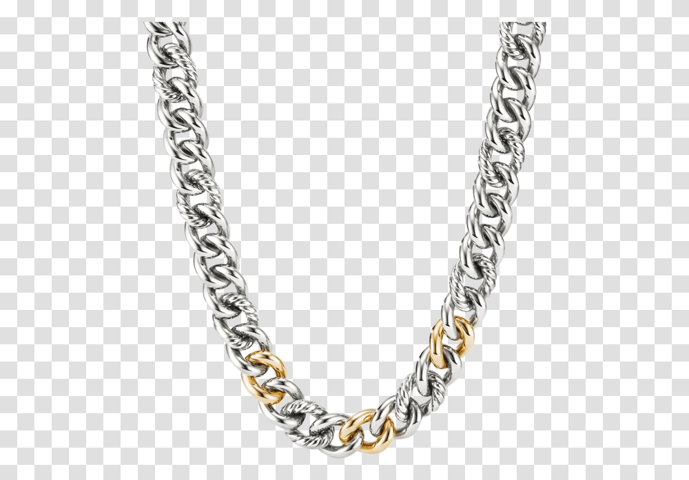 Curb Chain Necklace With 14k Yellow Gold 19 Silver Curb Necklace, Person, Human Transparent Png