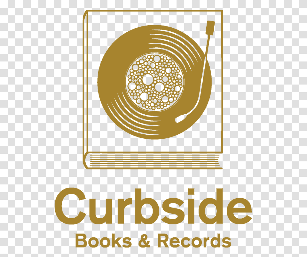 Curbside Books Records Logo Gold Graphic Design, Musical Instrument Transparent Png