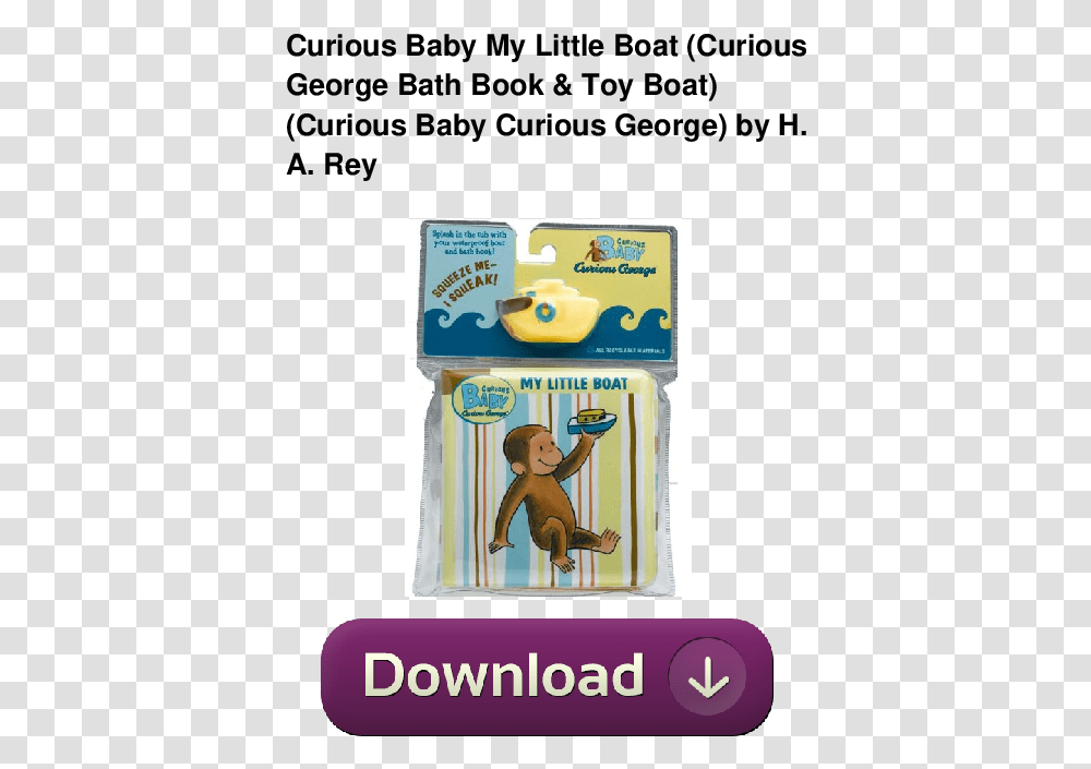 Curious George Boat, Figurine, Toy, Rubber Eraser Transparent Png