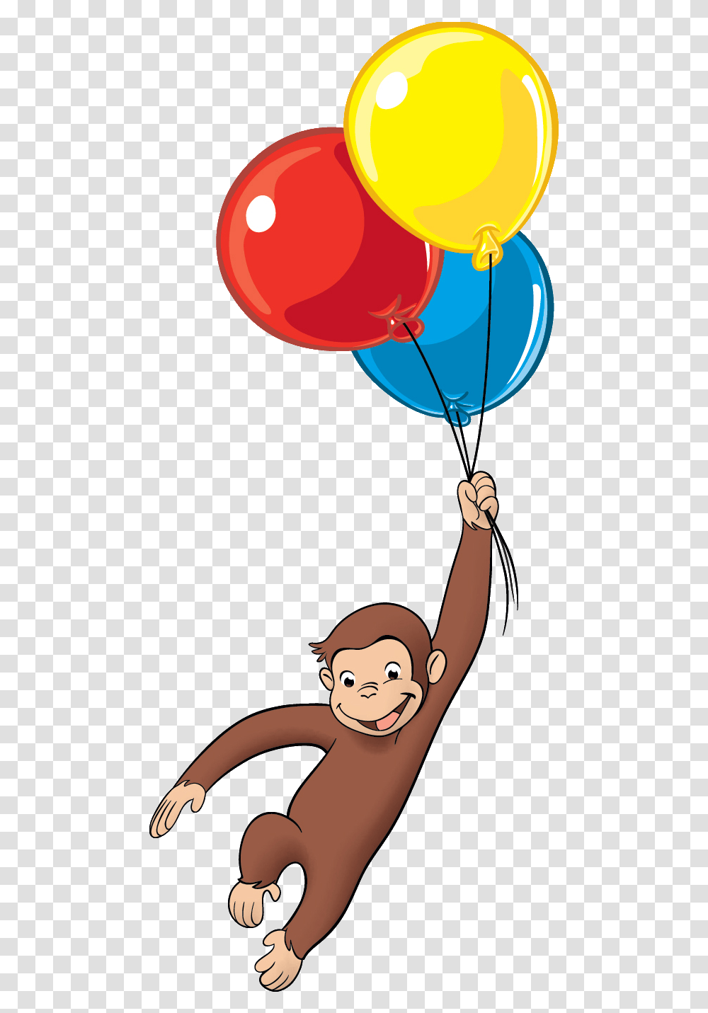 Curious George Curious George With Balloons Clipart, Person, Human Transparent Png