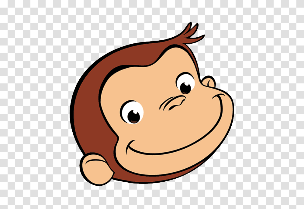 Curious George Face Image Birthday In Birthday, Label, Animal, Cupid Transparent Png