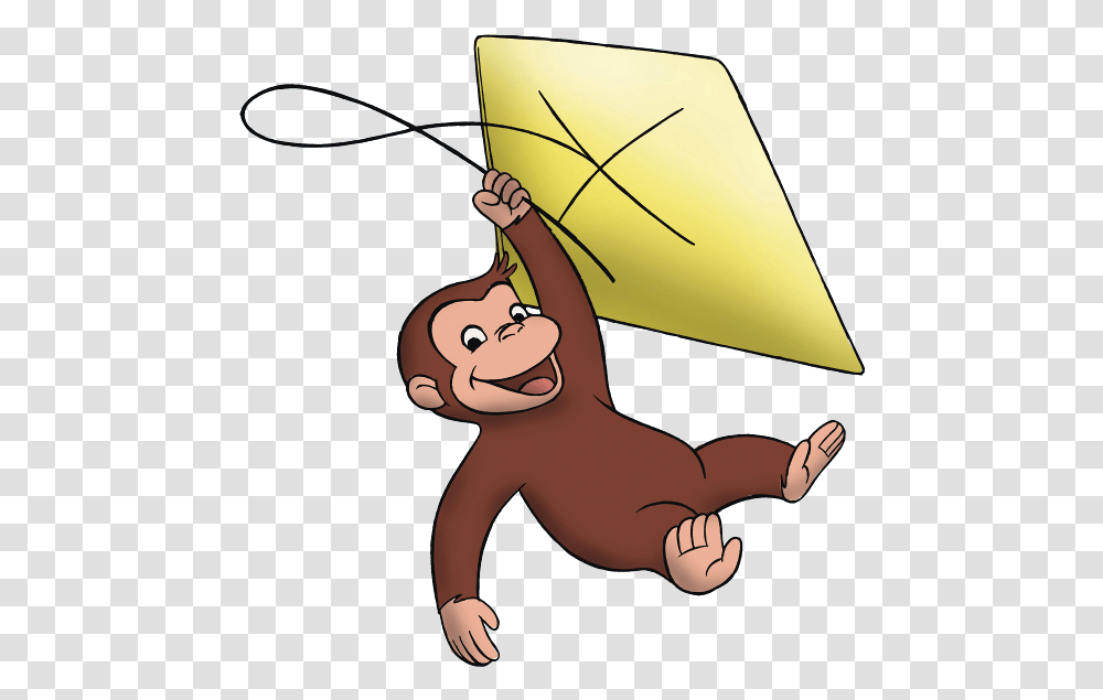 Curious George Flying A Kite Curious George And Kite, Animal, Bow, Mammal, Wildlife Transparent Png