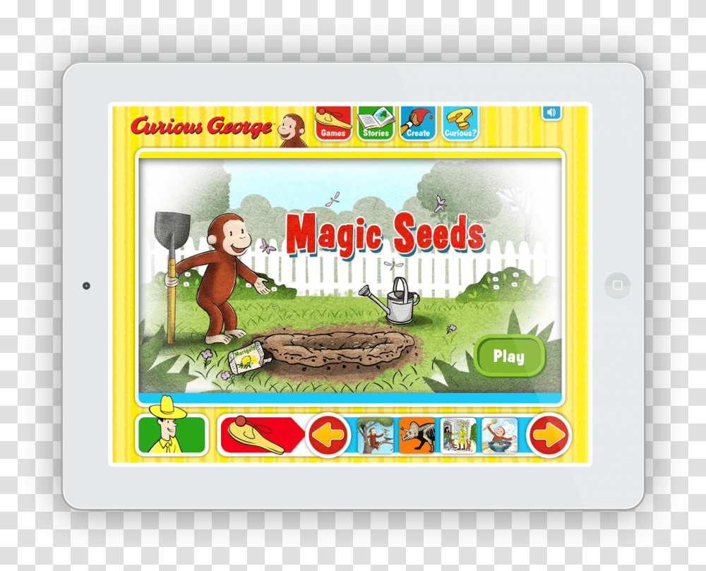Curious George Paint Box Game, Person, Meal, Food, Leisure Activities Transparent Png