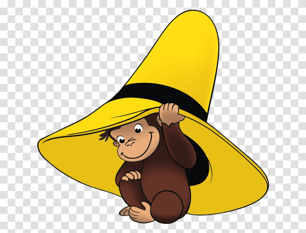Curious George Underneath The Yellow Hat Curious George With Yellow Hat, Sombrero, Sun Hat, Paddle Transparent Png