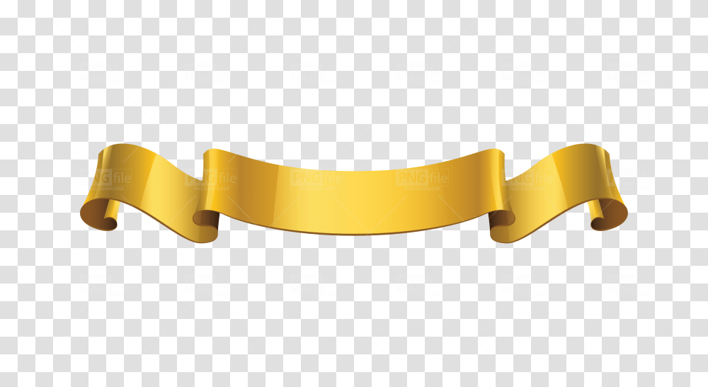 Curled Golden Ribbon, Axe, Tool, Scroll, Sash Transparent Png