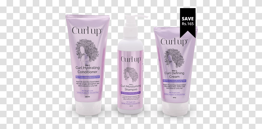 Curlup Curl Care Bundle, Bottle, Shampoo, Lotion, Cosmetics Transparent Png