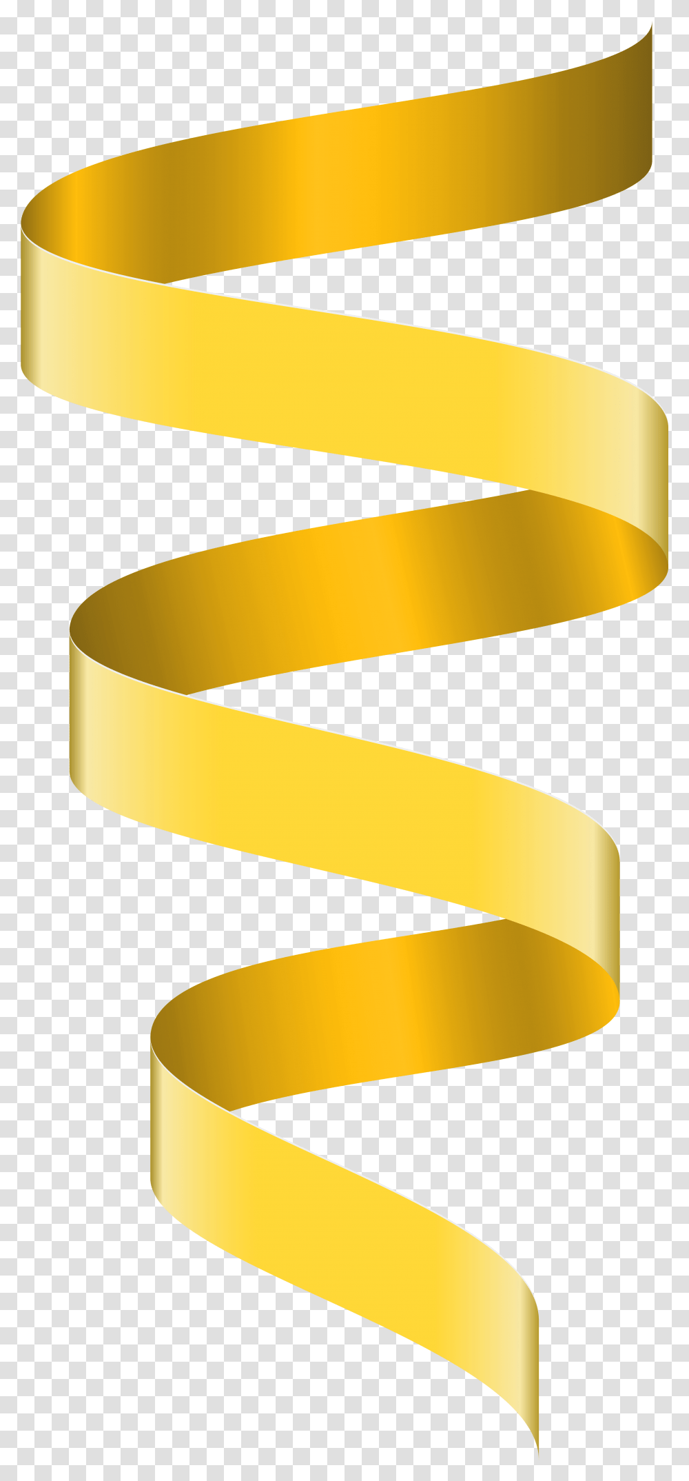 Curly Banner Ribbon Yellow Banner Ribbon Yellow, Label, Lamp, Gold Transparent Png