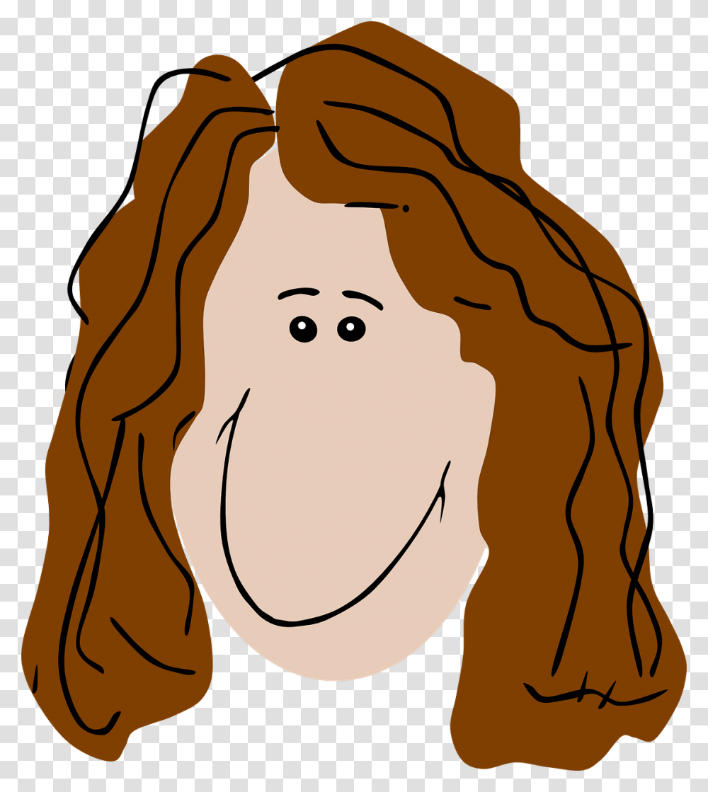 Curly Brown Hair Characters, Face, Head, Drawing Transparent Png
