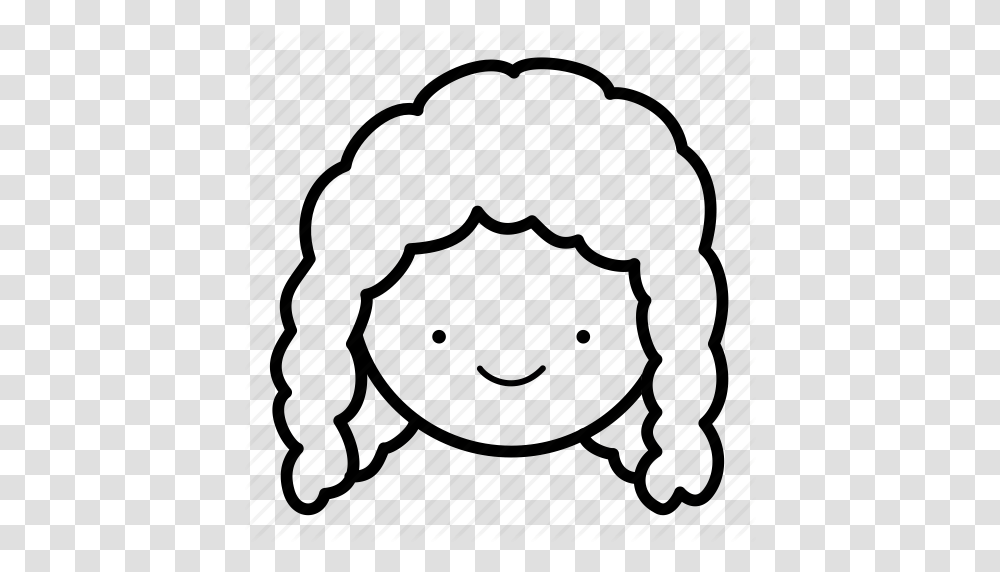Curly Curlyhair Emoji Face Girl Hair Happy Icon, Plant, Cushion Transparent Png