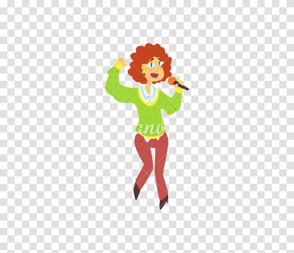 Curly Girl Singing, Person, Human, Running, Sport Transparent Png