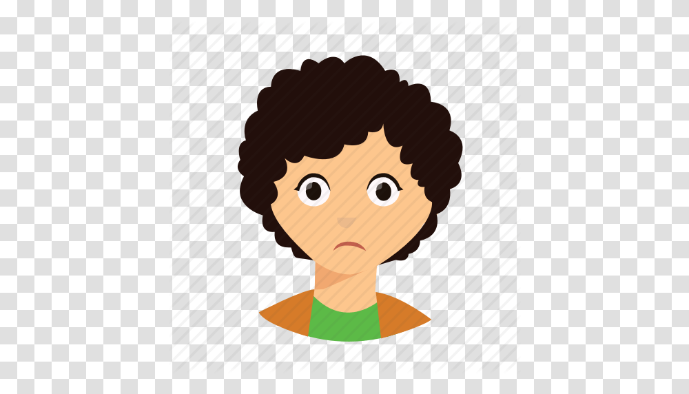 Curly Hair Kid Sad Icon, Toy, Plant, Head, Elf Transparent Png