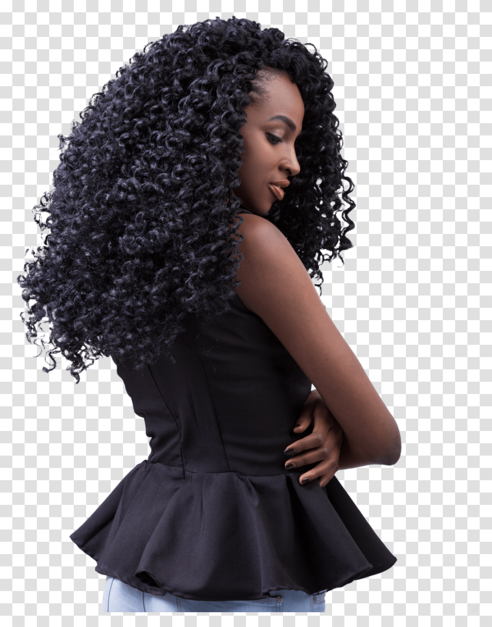 Curly Kinky Darling Curly Crochet Hair, Person, Human, Apparel Transparent Png