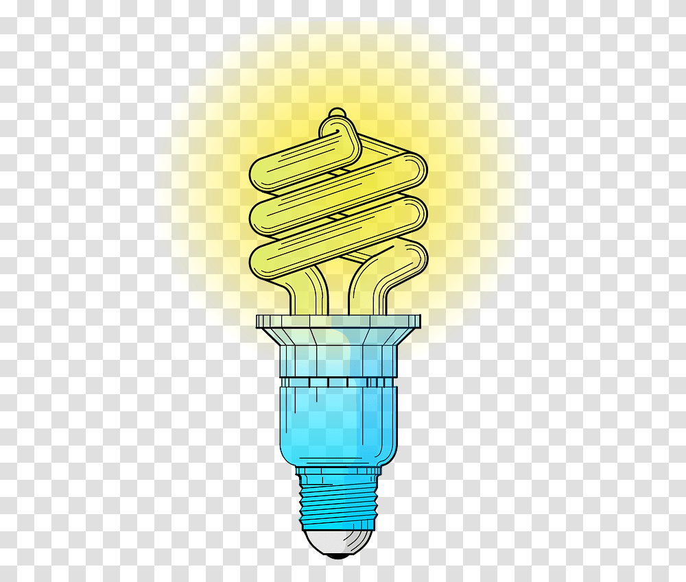 Curly Light Bulb Lit Up Clipart Free Download Fluorescent Light Bulbs Clipart, Lightbulb, Torch Transparent Png