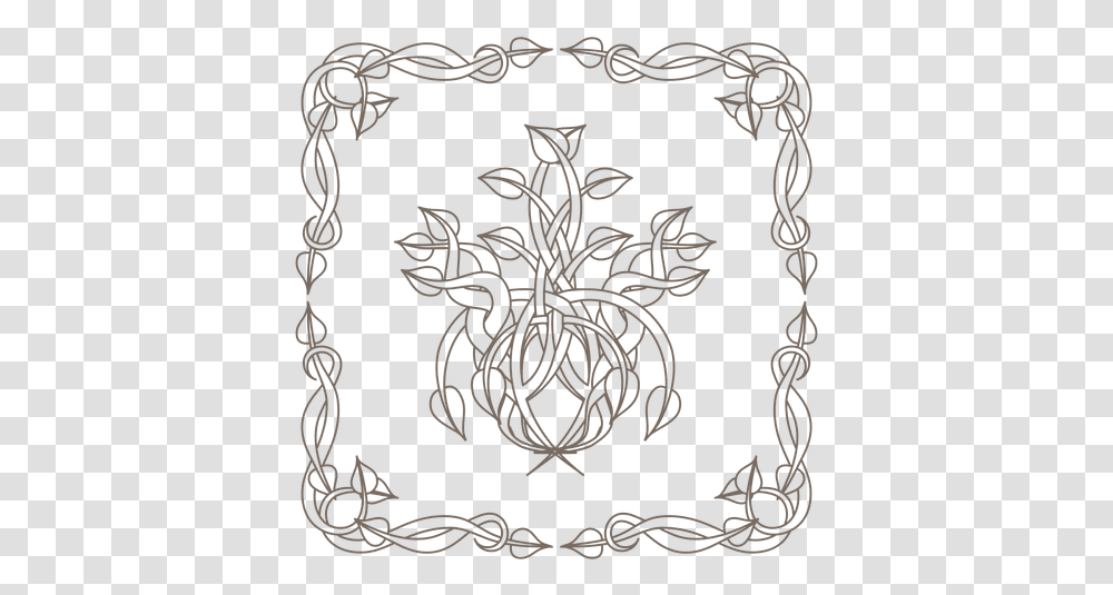 Curly Ornamented Floral Border Corner Clip Art, Rug, Lace, Pattern, Clothing Transparent Png