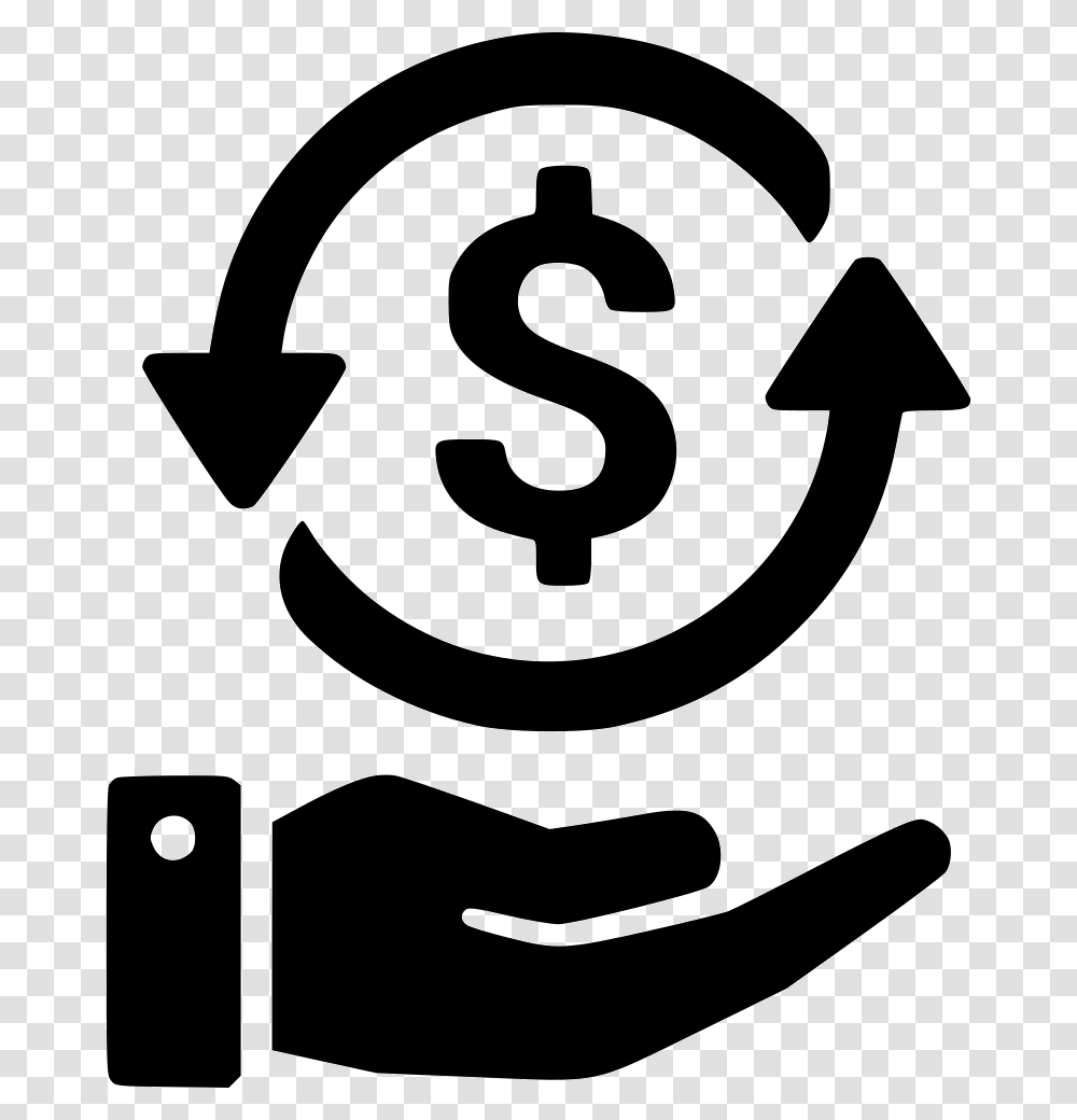 Currency Exchange Dollar Donate Hand Give Transaction Icon, Number, Stencil Transparent Png
