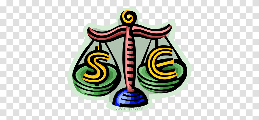 Currency Symbols Being Weighed Royalty Free Vector Clip Art, Meal, Food, Game Transparent Png