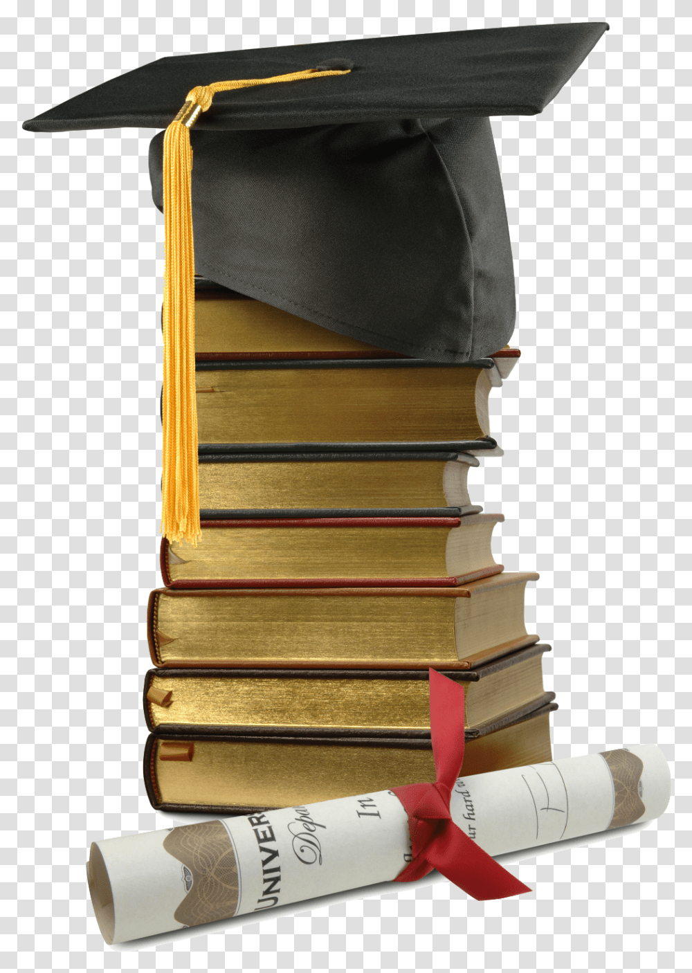 Curriculum Cap Books Diploma Stairs, Wood, Apparel Transparent Png