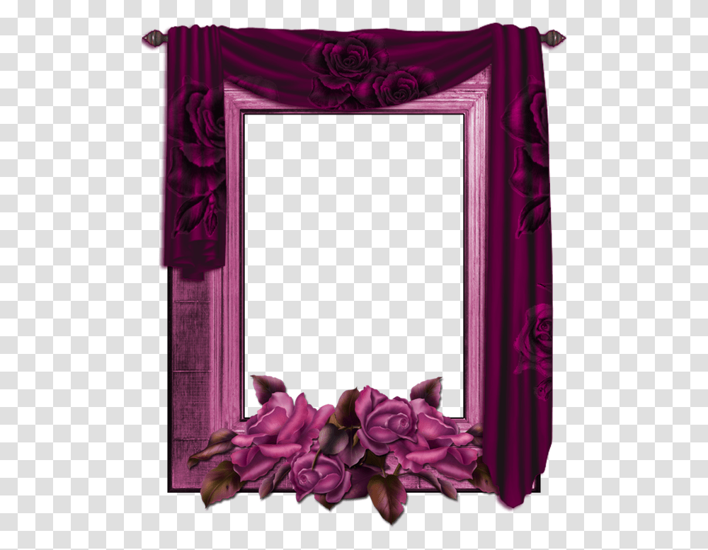 Curtain Photo Frame, Purple, Plant Transparent Png