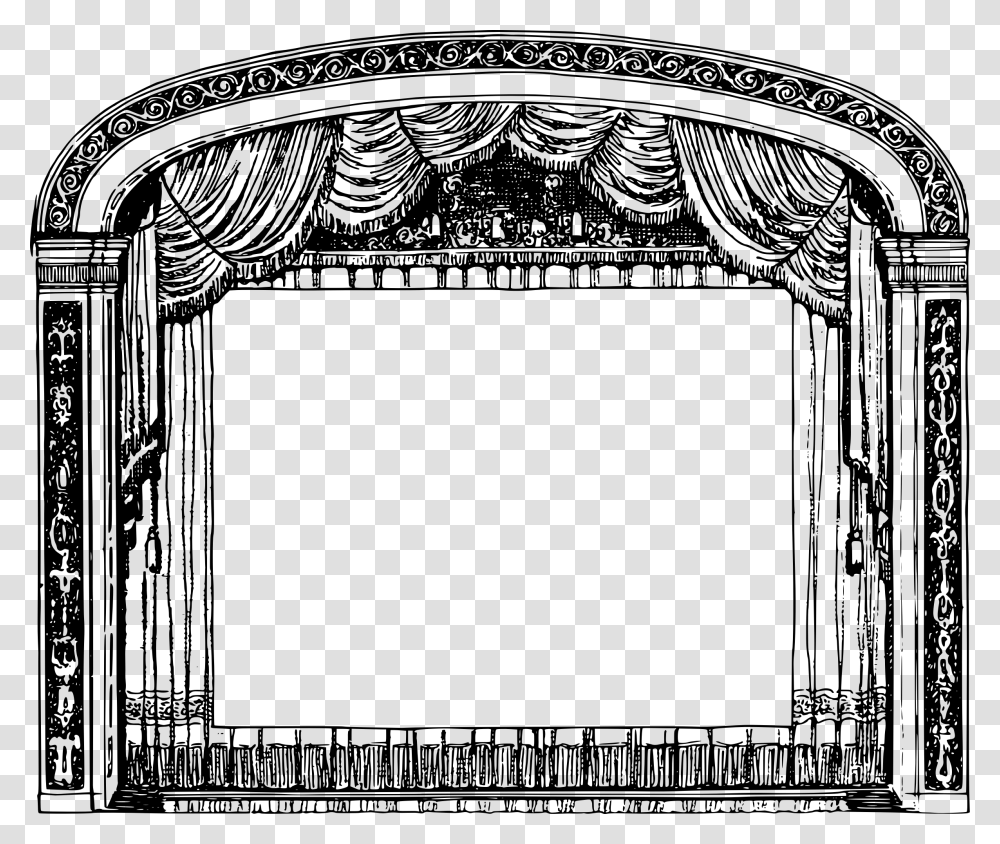 Curtains Clipart Black And White Theatre Black And White Clipart, Gray, World Of Warcraft Transparent Png