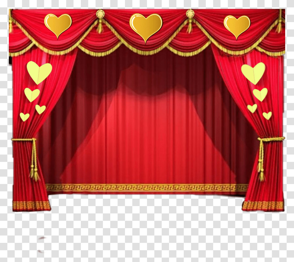 Curtains, Stage, Indoors, Room, Theater Transparent Png