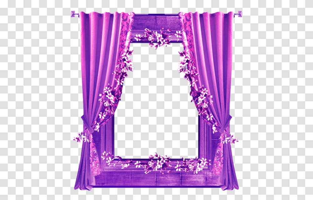 Curtido Curtir Compartilhar Framed Window, Purple, Photo Booth, Curtain, Plant Transparent Png