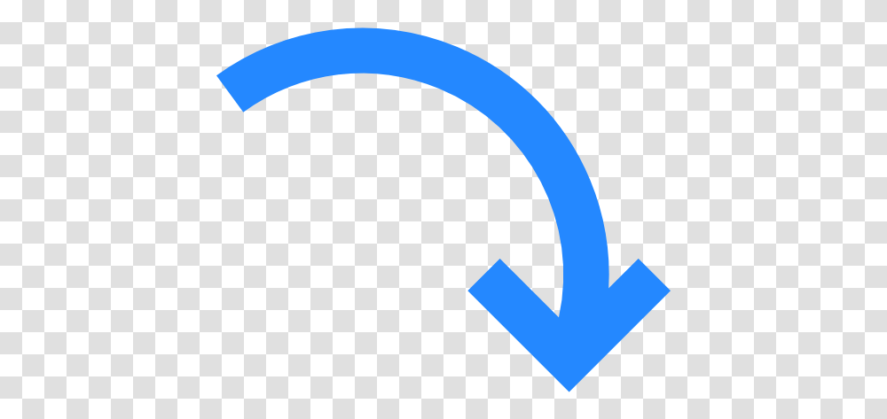 Curve Arrow Blue Curved Arrow Icon, Text, Symbol Transparent Png