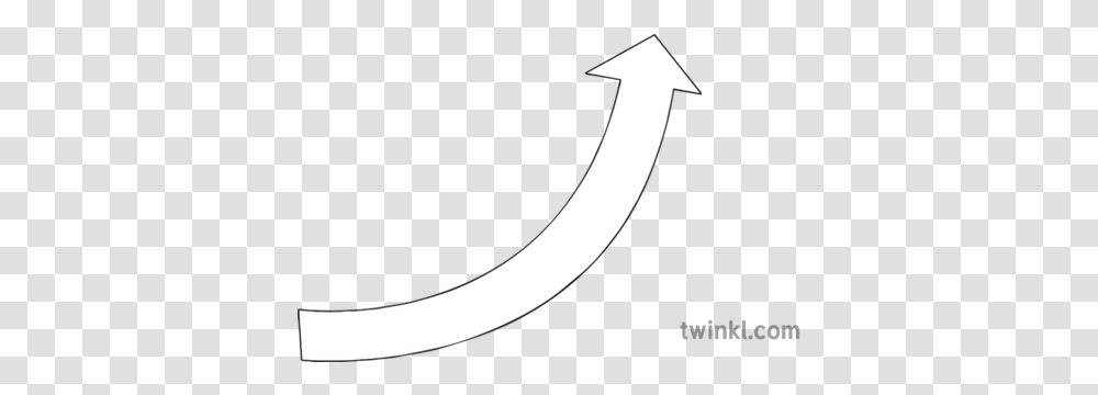 Curved Arrow Black And White Illustration Twinkl Line Art, Text, Alphabet, Number, Symbol Transparent Png