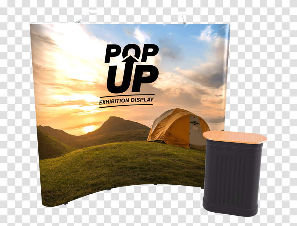 Curved Banner Pop Up Stand, Camping, Tent, Mountain Tent, Leisure Activities Transparent Png