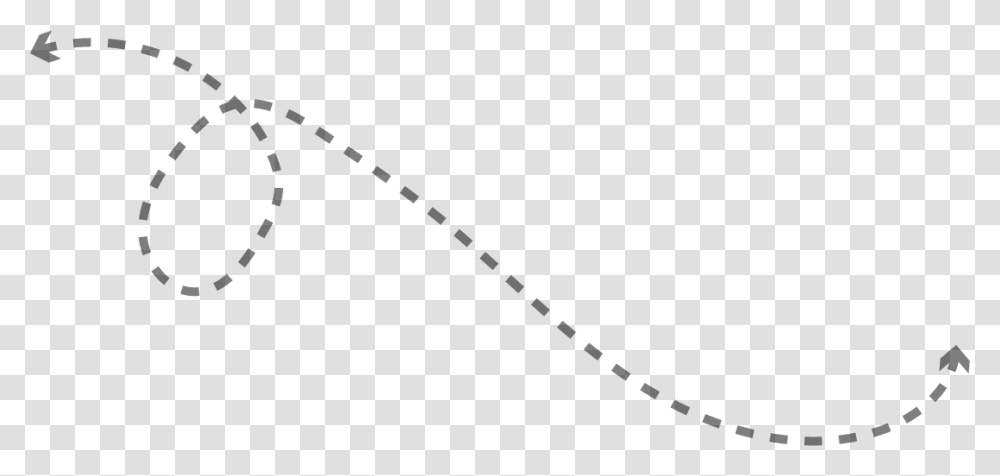 Curved Dotted Lines With Arrow Snake, Gray, World Of Warcraft Transparent Png
