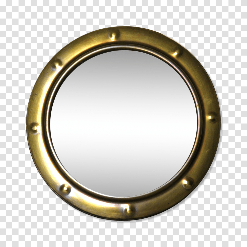 Curved Glass Mirror And Brass Porthole, Window, Ring, Jewelry, Accessories Transparent Png