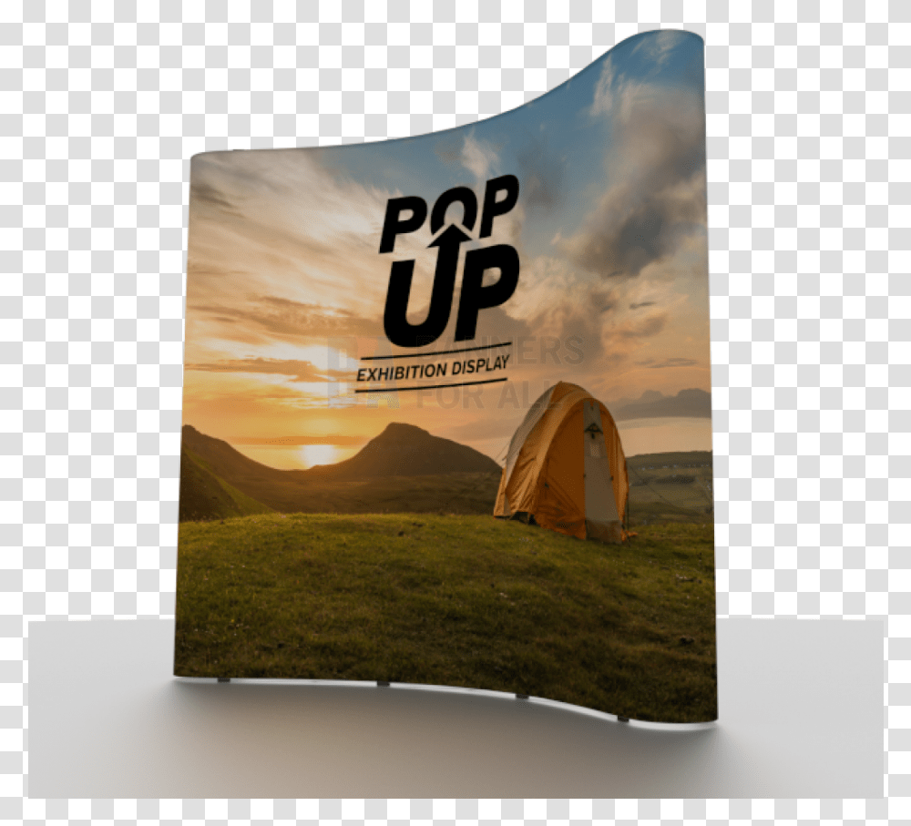 Curved Pop Up Banner Download Curved Pop Up Banner, Camping, Tent, Screen, Electronics Transparent Png