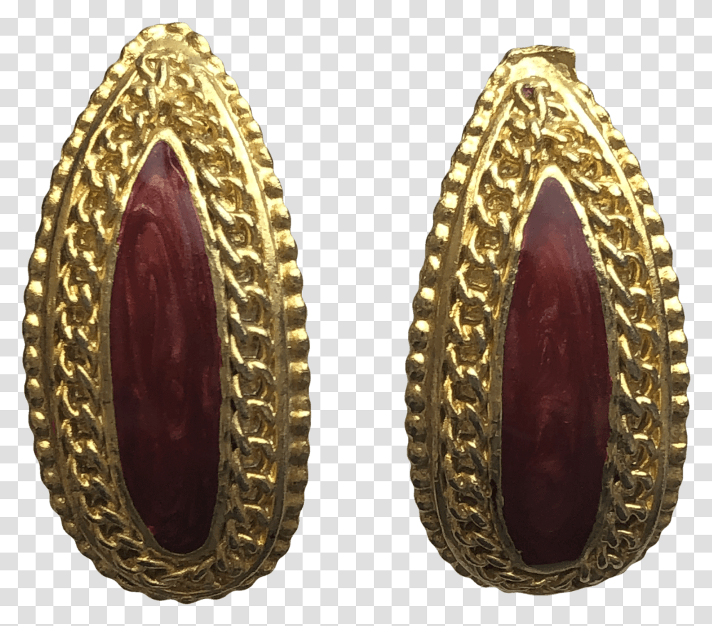 Curved Red And Gold Chain Earrings Earrings, Bronze, Accessories, Accessory, Arrowhead Transparent Png