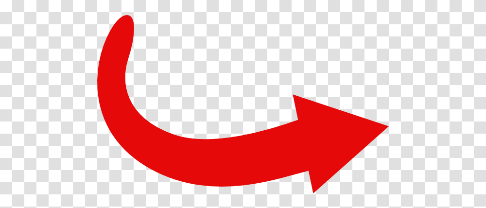 Curved Red Arrow Picture Big Red Arrow, Symbol, Arrowhead, Tool, Batman Logo Transparent Png