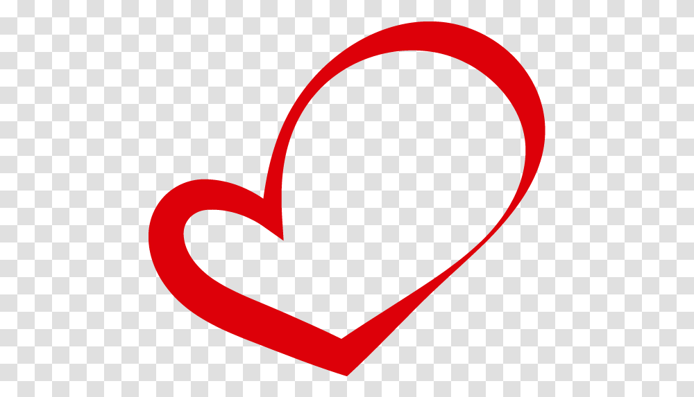 Curved Red Heart Outline Image For Free Red Heart, Text, Symbol, Alphabet, Number Transparent Png