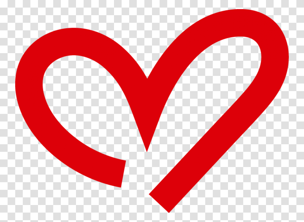 Curved Red Heart Outline Image For Heart, Symbol, Text, Logo, Trademark Transparent Png