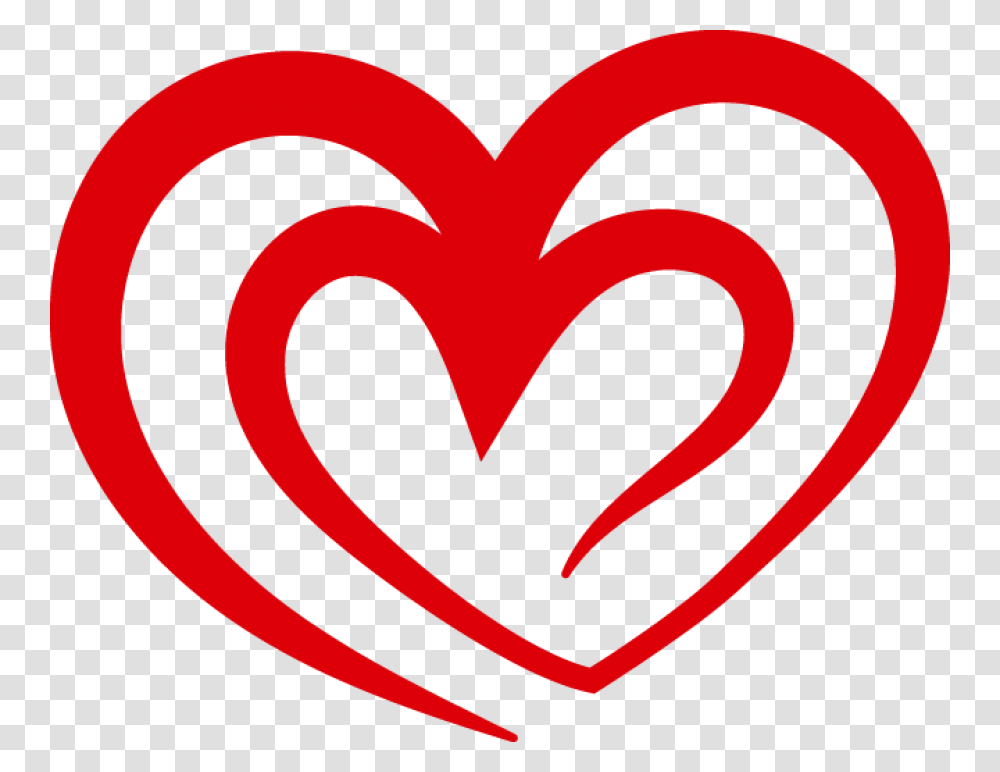 Curved Red Heart Outline Image Heart, Rug Transparent Png