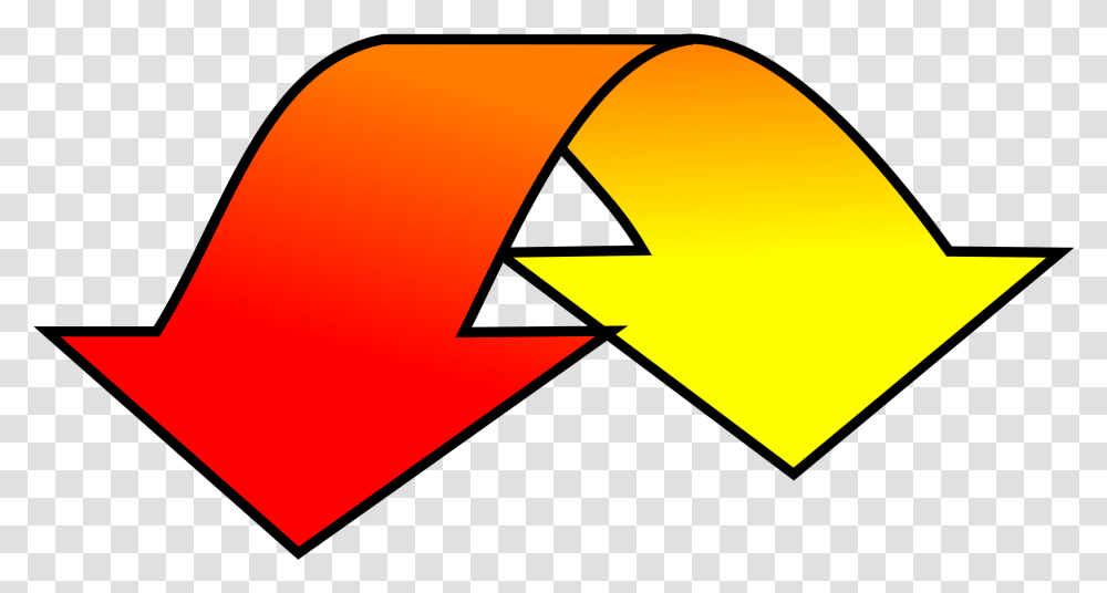Curved Red Red And Yellow Arrow, Symbol, Baseball Cap, Hat, Clothing Transparent Png