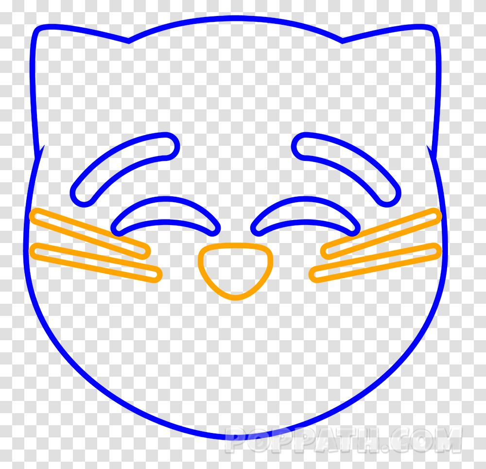 Curved Ribbon Emoji De Gato Enamorado Para Dibujar, Label, Light Transparent Png
