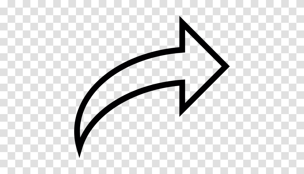 Curved Right Arrow Icon, Gray Transparent Png