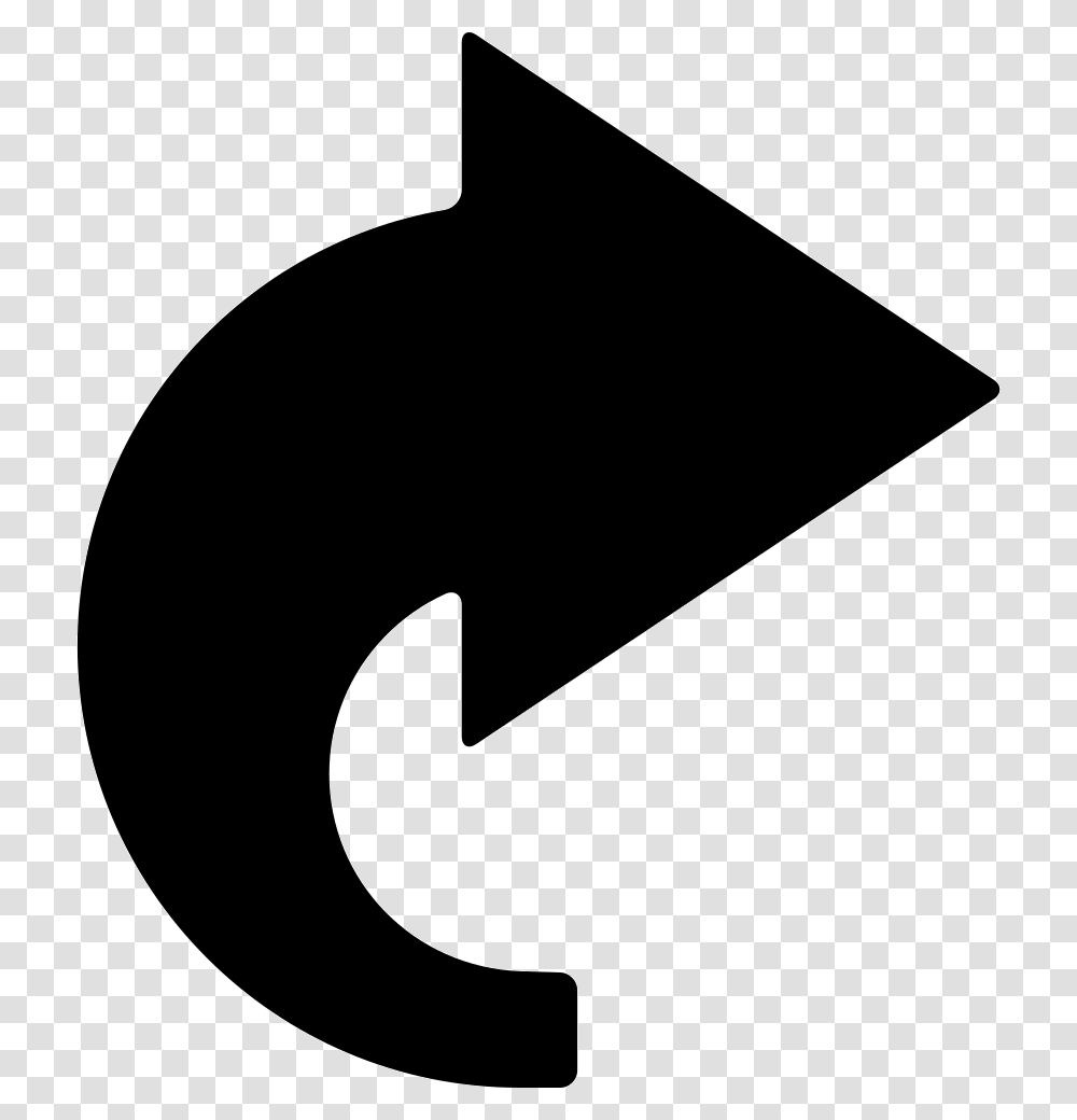 Curved Right Black Arrow Curved Directional Arrows Top View, Axe, Tool, Label Transparent Png