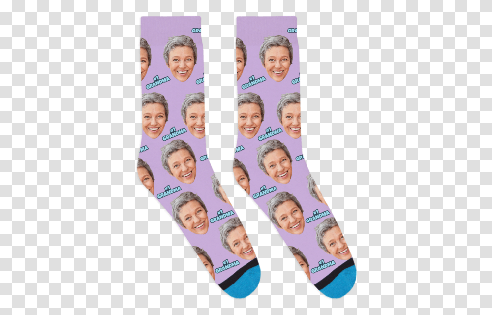 Custom 1 Grandma Socks Bunny Socks, Person, Human, Head, Phone Transparent Png