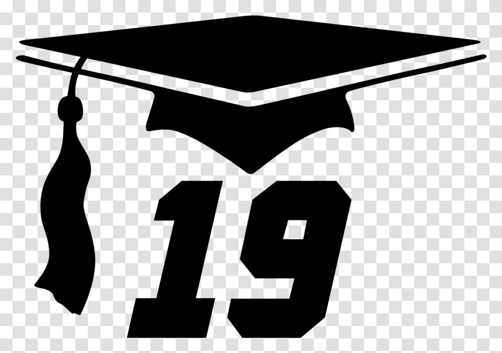 Custom 2019 Graduation Cap And Year Sticker Graduation Cap 2019, Gray Transparent Png