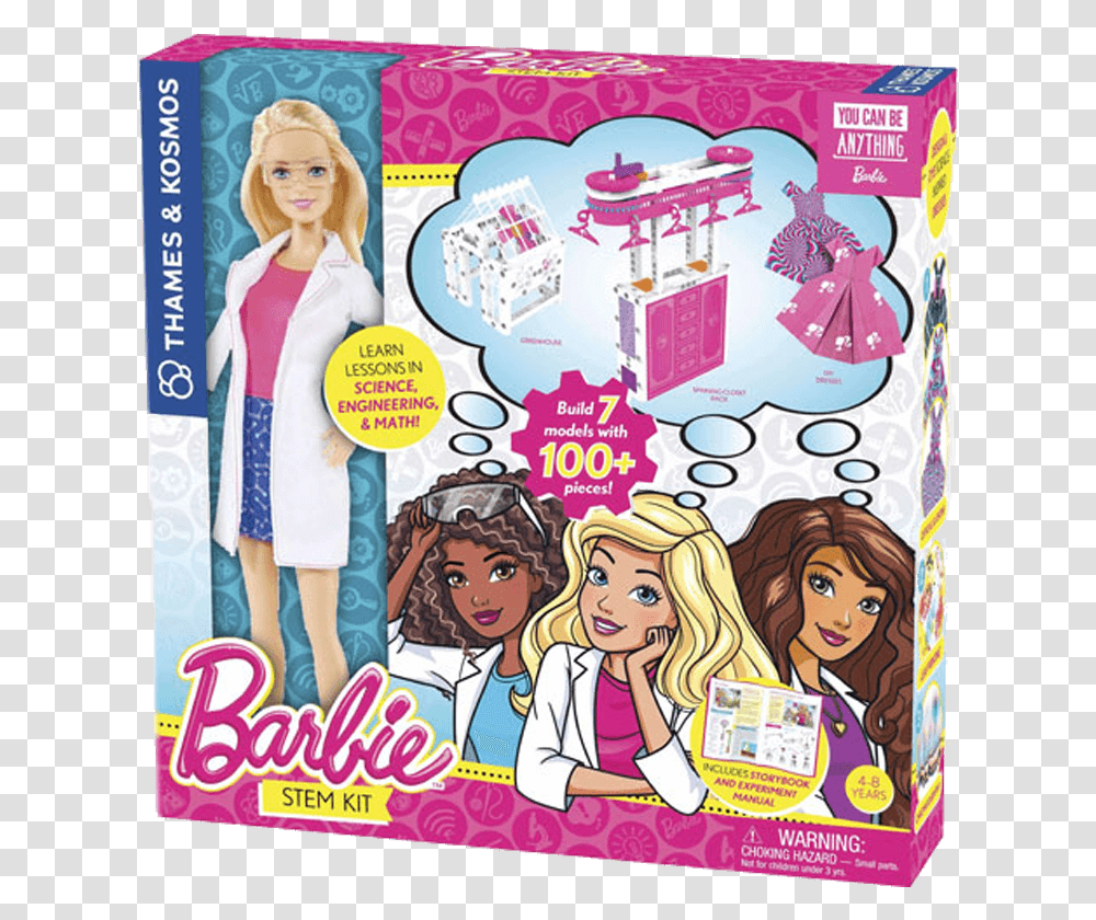 Custom Barbie Doll Boxes Logo Printed Barbie Stem Kit, Comics, Book, Person, Human Transparent Png