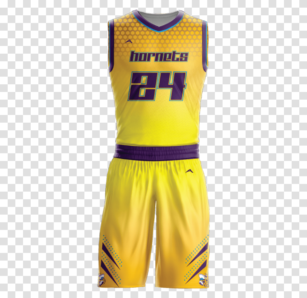 Custom Basketball Uniform Sublimated Hornets Sports Jersey, Shorts, Apparel, Person Transparent Png