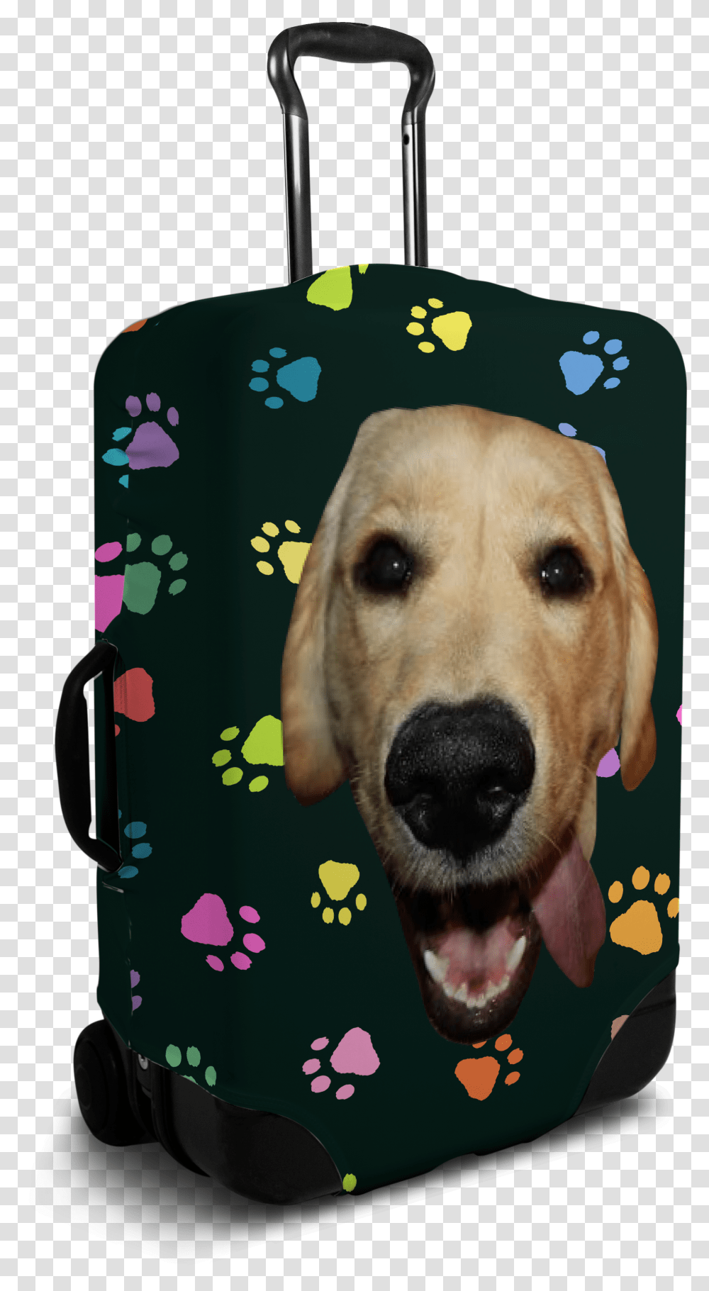 Custom Black Luggage Cover With Personalized Dog Face, Pet, Canine, Animal, Mammal Transparent Png