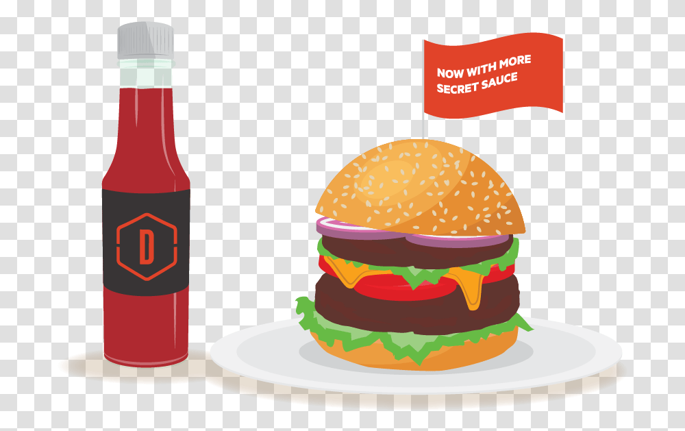 Custom Burger Web Vector Graphic Fun Design Illustration Cheeseburger, Food, Birthday Cake, Dessert, Ketchup Transparent Png